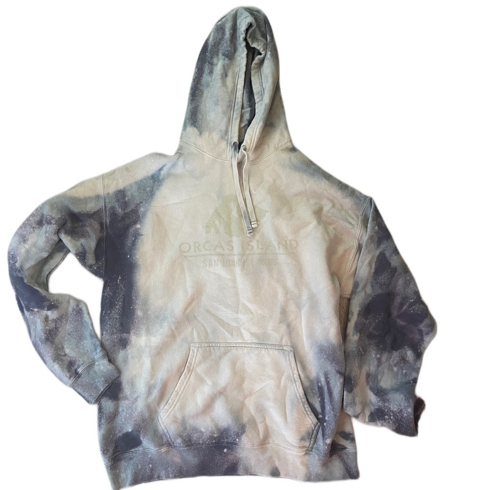 Hand dyed Orcas Island San Juan islands oversized cotton hoodie sweatshirt
